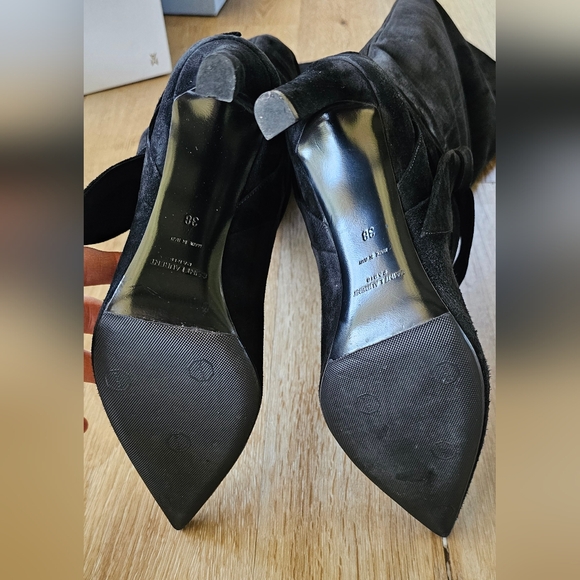 Saint Laurent knee high black suede boots size 38 - Picture 4 of 8